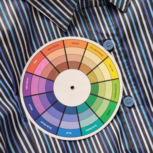 Roamans Womens Top 2X Plus Long Sleeve Collar Blue Stripe Button Up STR120E - Picture 9 of 9